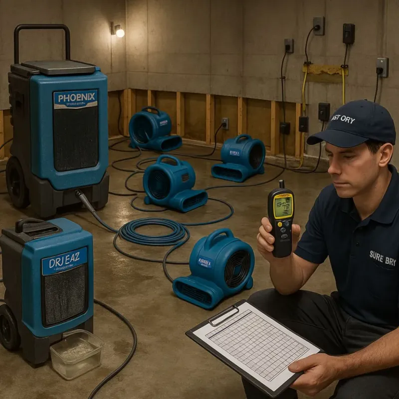 Structural Drying and Dehumidification process in Humble, TX